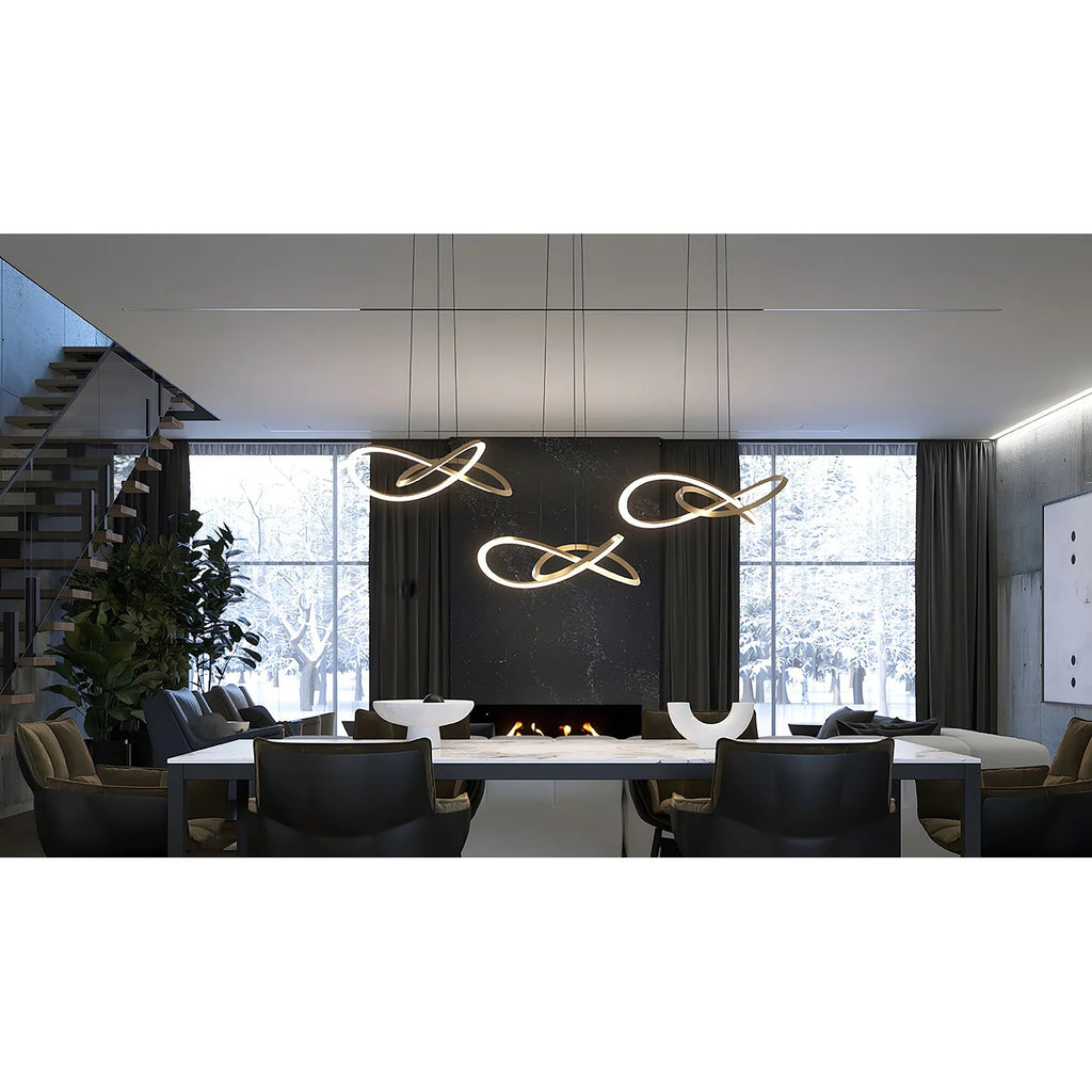 Celeste LED Pendant Light Antique Brass Modern Sculptural Pendant CLSP24LAJUDLB Adjustable LED Ceiling Light