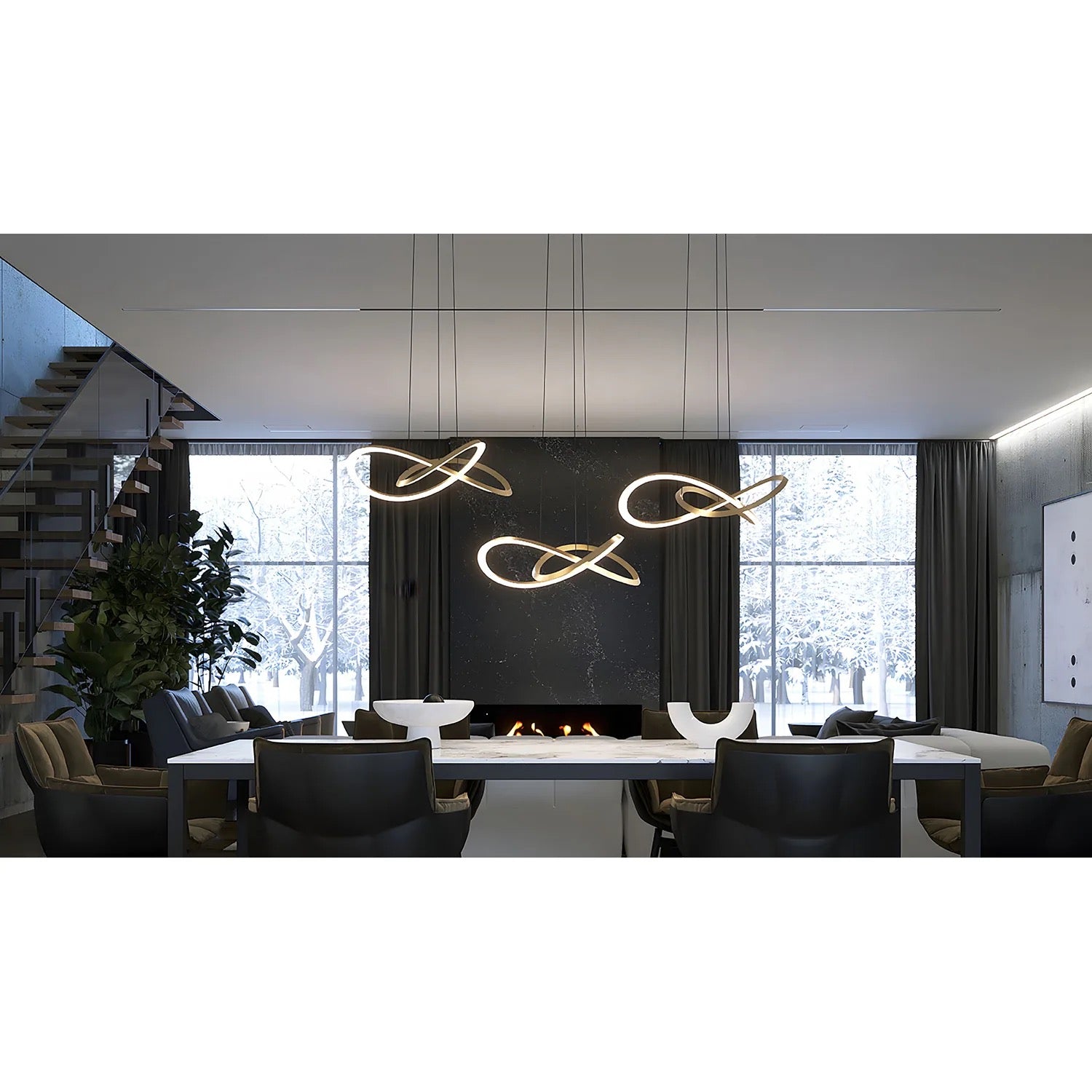 Celeste LED Pendant Light Antique Brass Modern Sculptural Pendant CLSP24LAJUDLB Adjustable LED Ceiling Light