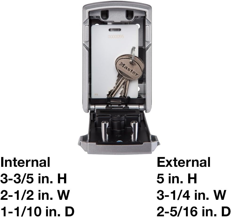 Master Lock Digital Lock Box with Bluetooth | Electronic Wall Mount Key Safe with App & Shareable Codes 5441EC