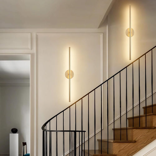 Battery-Operated Gold Wall Sconces with Remote (Set of 2) | Dimmable 3000K LED, Rotatable Design