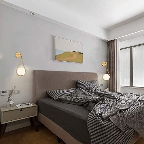 HOLKIRT Mid-Century Modern Brass Globe Wall Sconces | Bathroom Vanity Light Fixture Set of 2