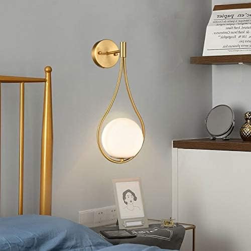 HOLKIRT Mid-Century Modern Brass Globe Wall Sconces | Bathroom Vanity Light Fixture Set of 2