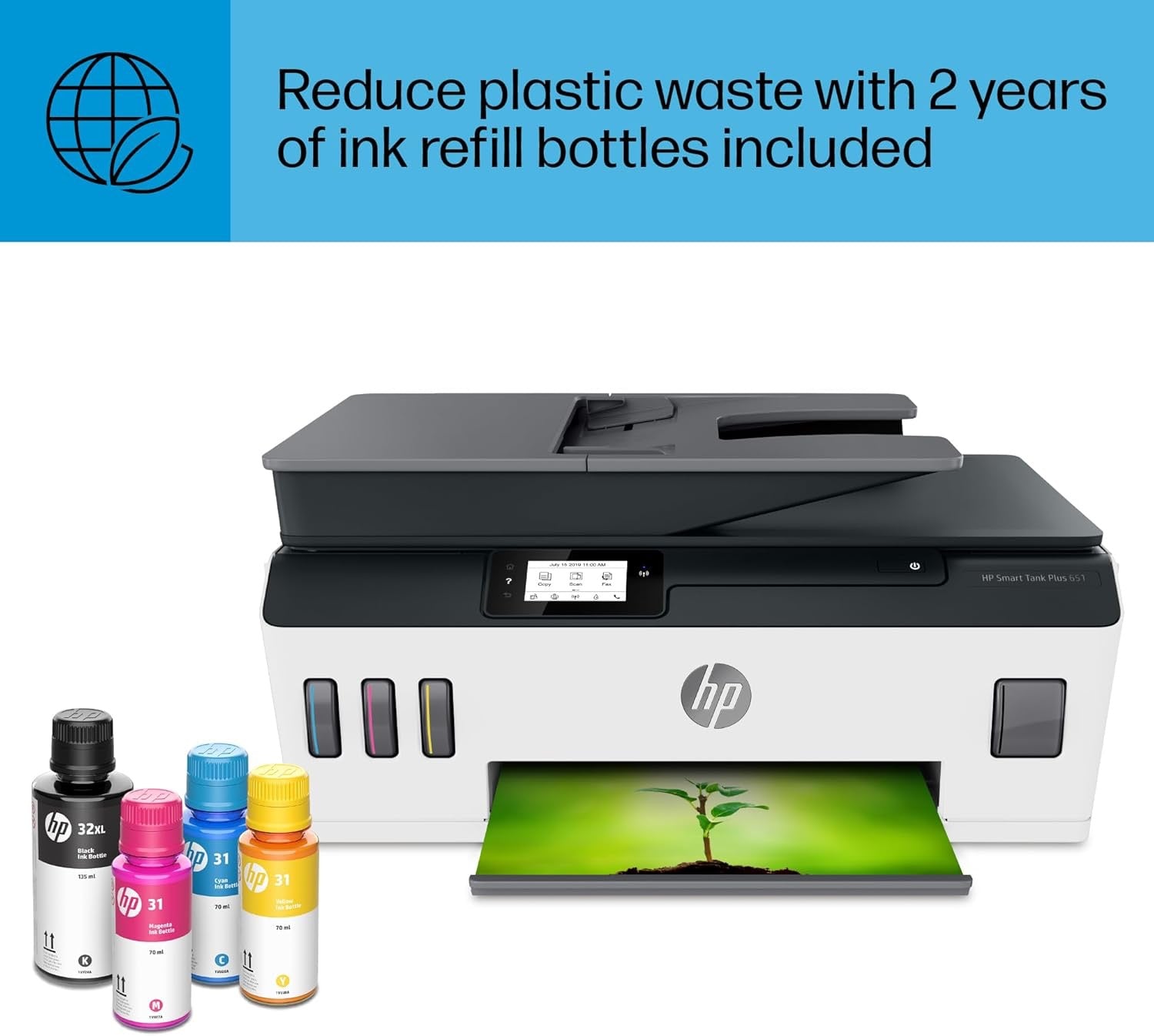 HP Smart Tank Plus 651 Wireless All-in-One Printer | Ink Tank, Mobile Print, Scan, Copy & Fax