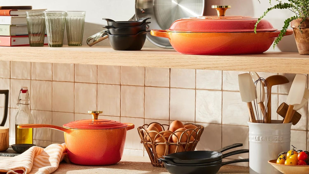 Le Creuset Silicone Craft Series Utensil Set 5 Piece White Stoneware Crock Nonstick Safe Heat Resistant
