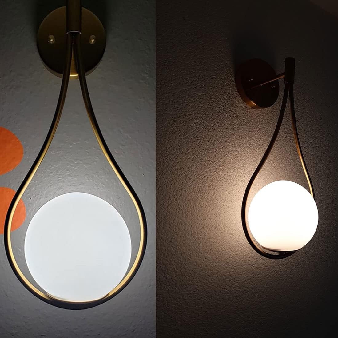 HOLKIRT Mid-Century Modern Brass Globe Wall Sconces | Bathroom Vanity Light Fixture Set of 2