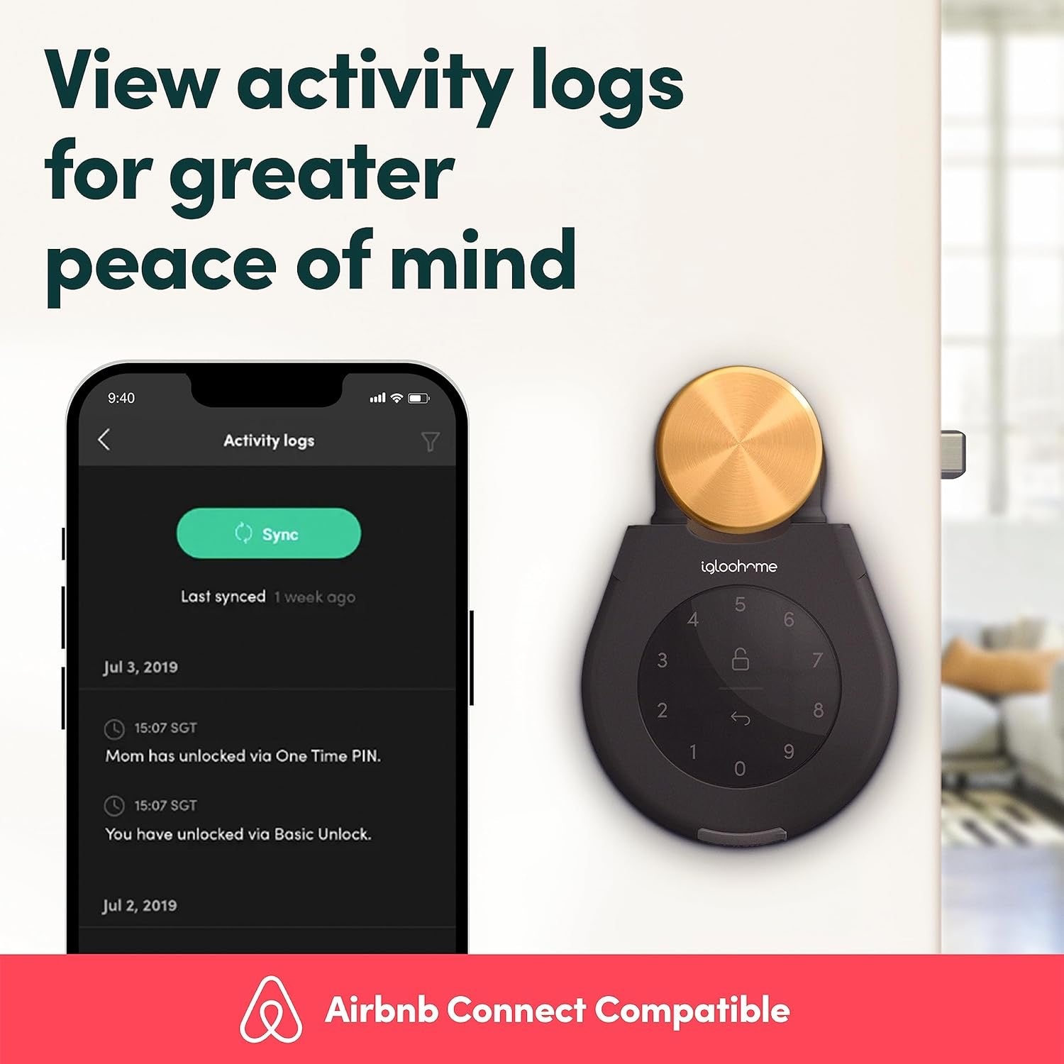 igloohome Keybox 3 Smart Lock Box | Bluetooth Key Safe with Airbnb Sync & Remote PIN Access