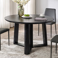 OKD 47" Round Dining Table | Light Tree Knot Finish Pedestal Dining Table