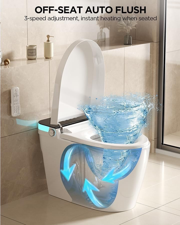 TDH Luxury Smart Toilet – Heated Seat, Bidet, Warm Air Dryer & Auto Flush One-Piece Toilet