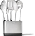 OXO Good Grips Stainless Steel Prep Serve Kitchen Tool Set 6 Piece Utensil Set with Holder Durable Modern