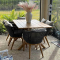 PURPLE LEAF 7‑Piece Patio Dining Set | All-Weather Wicker Outdoor Furniture with Cushions & Rectangular Table