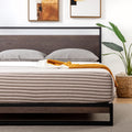 Zinus Suzanne Bamboo & Metal King Platform Bed Frame | Low Profile Grey Wash Bed Frame