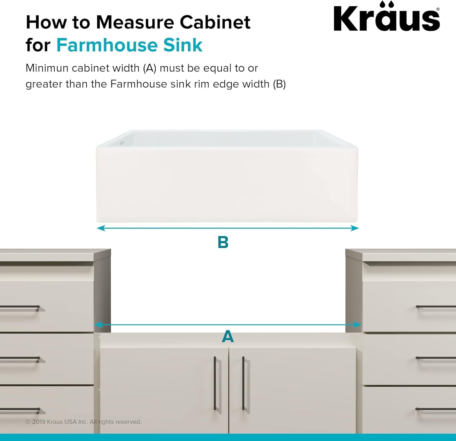 KRAUS Turino 33” Fireclay Farmhouse Kitchen Sink | Reversible Apron Front Single Bowl (Gloss White)