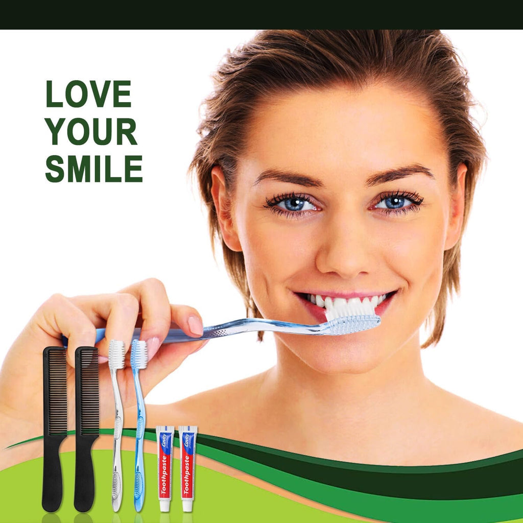 Disposable Travel Hygiene Kit (30-Pack) | Toothbrush, Toothpaste & Comb Set for Hotels, Airbnbs & Community Care