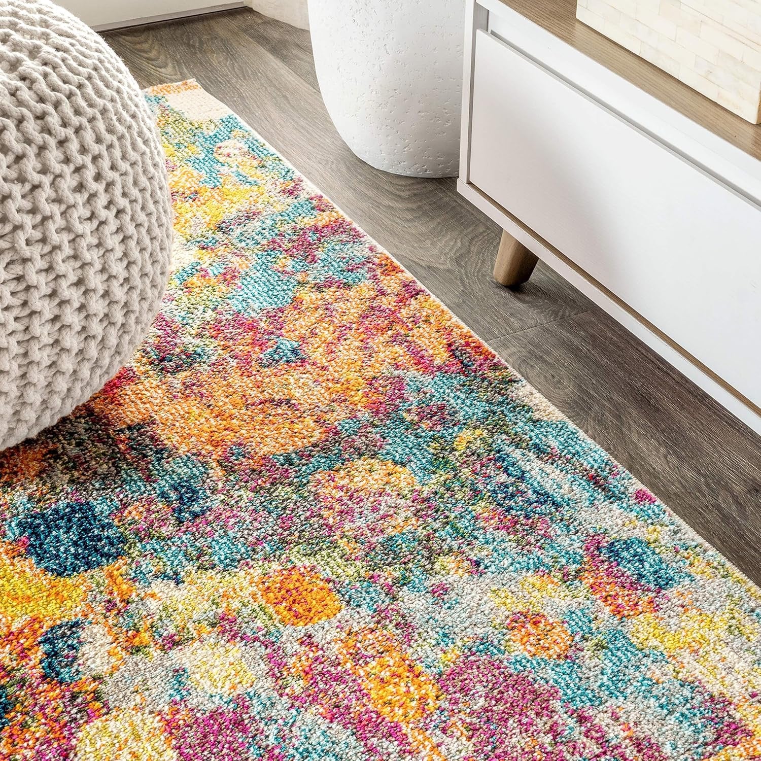 JONATHAN Y Contemporary POP Abstract Runner Rug 2x8 | Multi/Yellow Modern Easy-Clean Non-Shedding Rug (Pet-Friendly High-Traffic Area Rug)