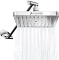 SparkPod Square Rain Shower Head with 16” Extension Arm | High-Pressure Chrome Rainfall Showerhead