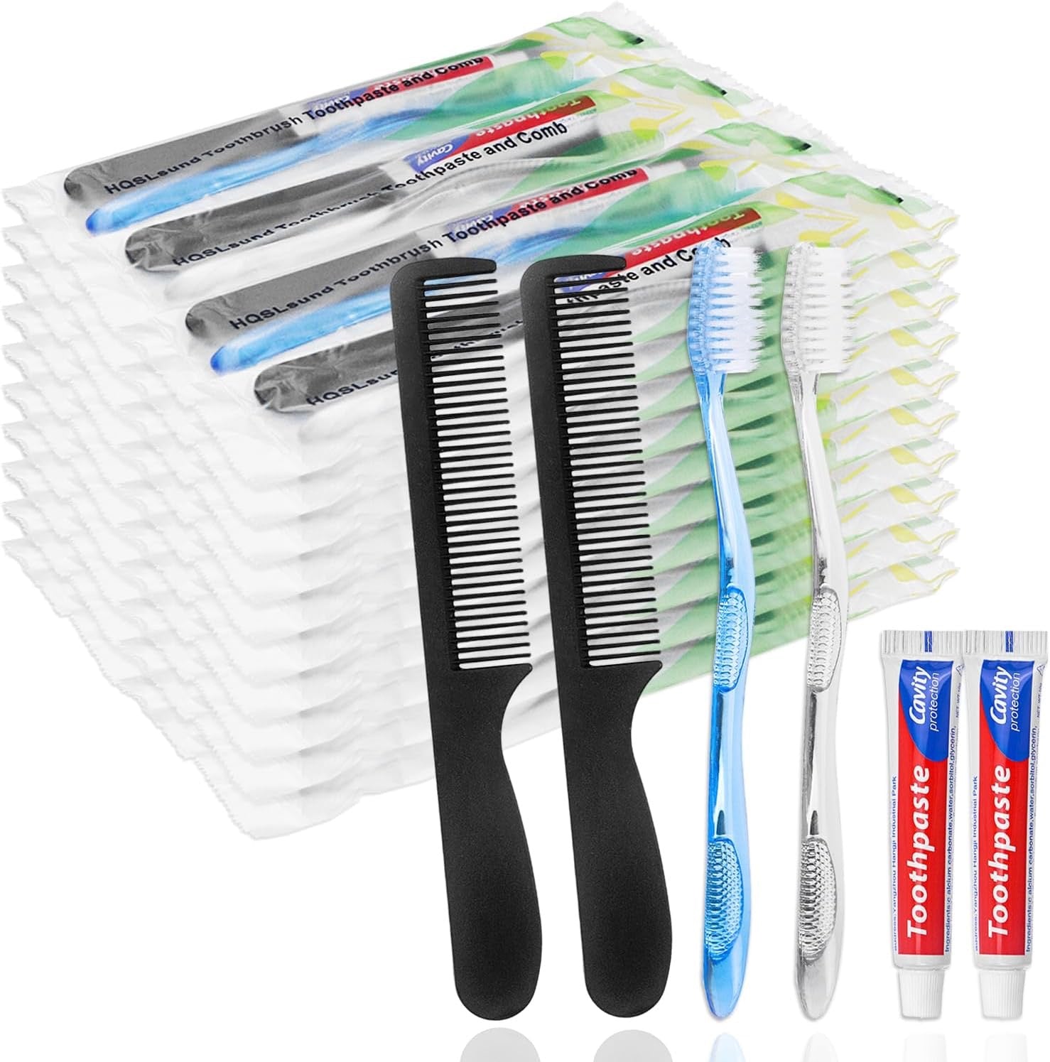 Disposable Travel Hygiene Kit (30-Pack) | Toothbrush, Toothpaste & Comb Set for Hotels, Airbnbs & Community Care