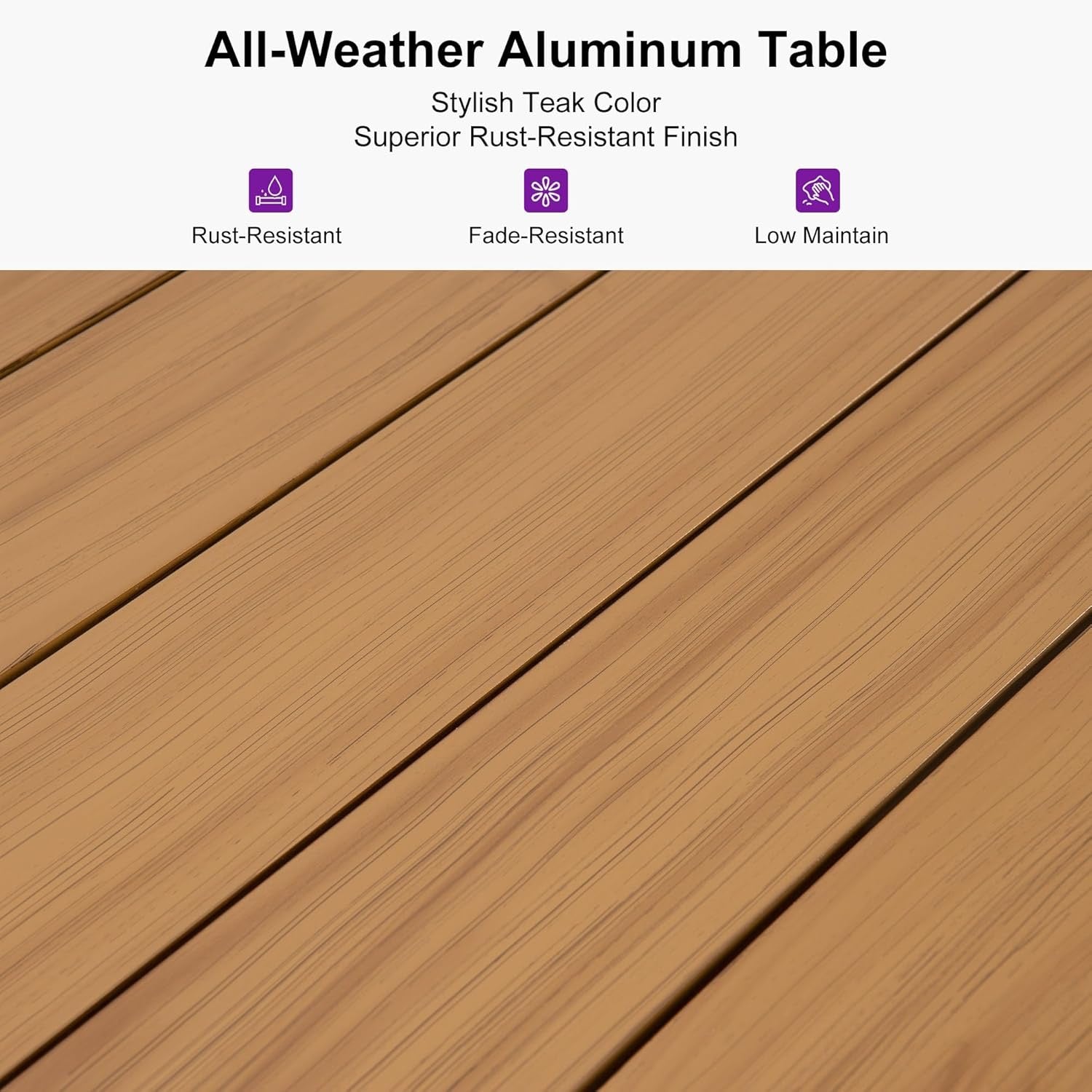 PURPLE LEAF 7‑Piece Patio Dining Set | All-Weather Wicker Outdoor Furniture with Cushions & Rectangular Table