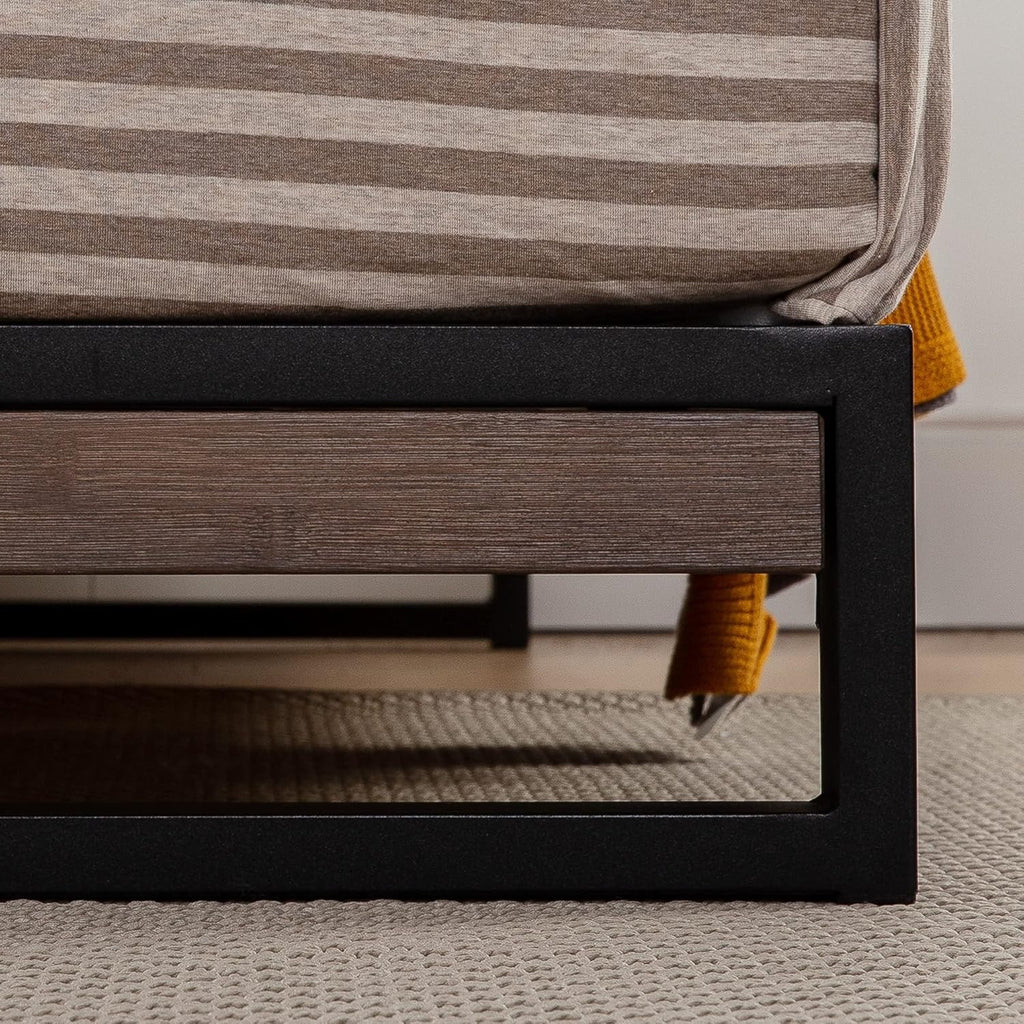 Zinus Suzanne Bamboo & Metal King Platform Bed Frame | Low Profile Grey Wash Bed Frame