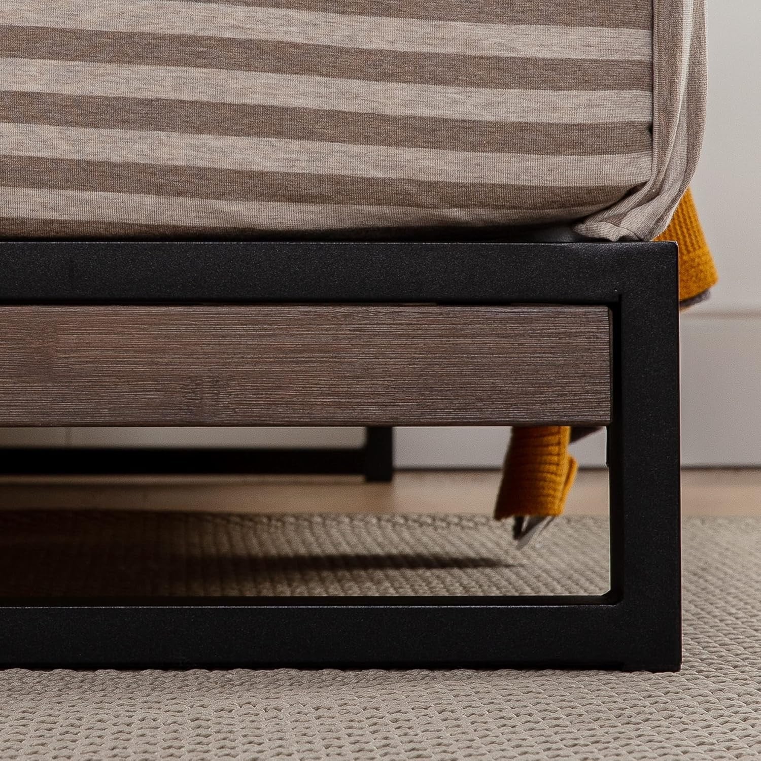 Zinus Suzanne Bamboo & Metal King Platform Bed Frame | Low Profile Grey Wash Bed Frame