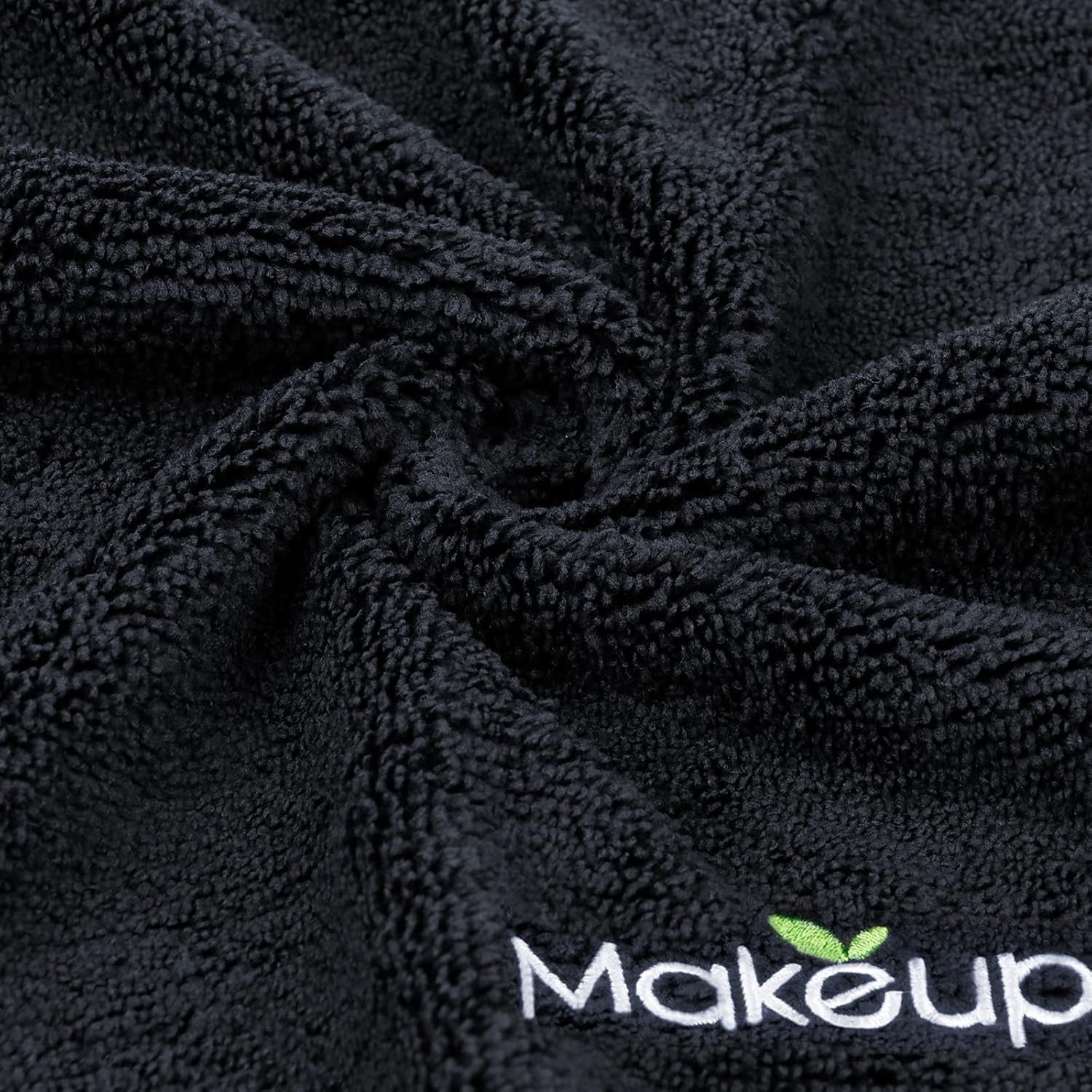 Orighty Microfiber Makeup Remover Wash Cloths (Pack of 12) | Super-Soft, Quick-Dry Face Towels – Black