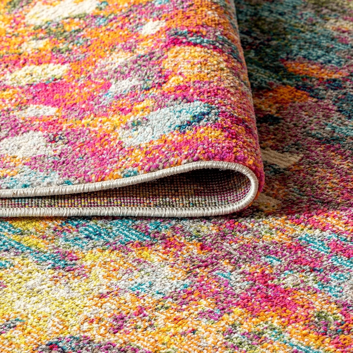 JONATHAN Y Contemporary POP Abstract Runner Rug 2x8 | Multi/Yellow Modern Easy-Clean Non-Shedding Rug (Pet-Friendly High-Traffic Area Rug)