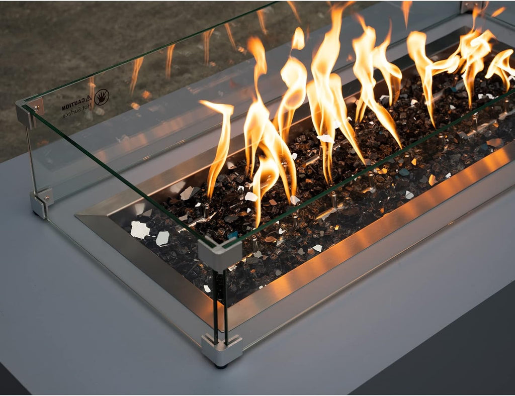 Stanbroil Onyx Black Reflective Fire Glass – Tempered Fire Pit & Fireplace Decorative Glass