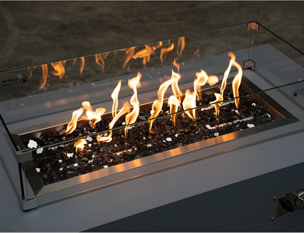 Stanbroil Onyx Black Reflective Fire Glass – Tempered Fire Pit & Fireplace Decorative Glass