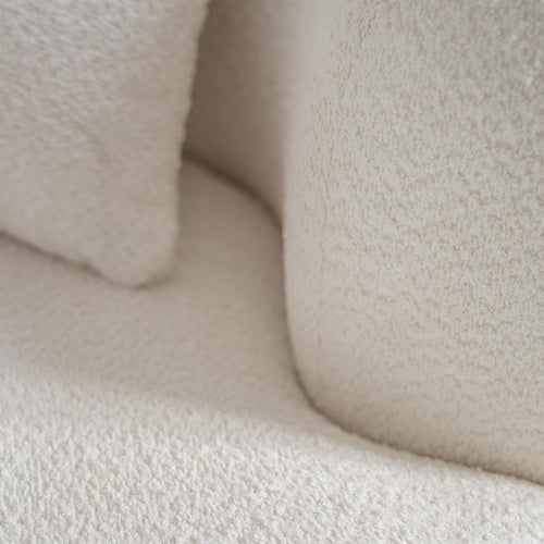 Acanva 114" Curved Bouclé Sectional Sofa | Modern Modular White Couch (Right-Hand Facing)
