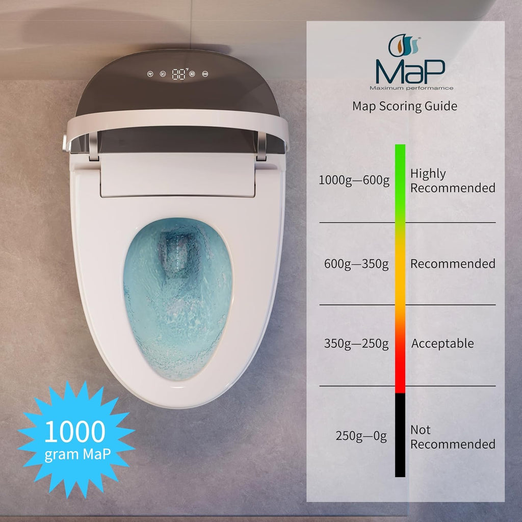 CANEST Smart Toilet with Built-In Bidet | ADA Comfort Height Dual-Flush 1.1/1.6 GPF with Heated Seat & Remote