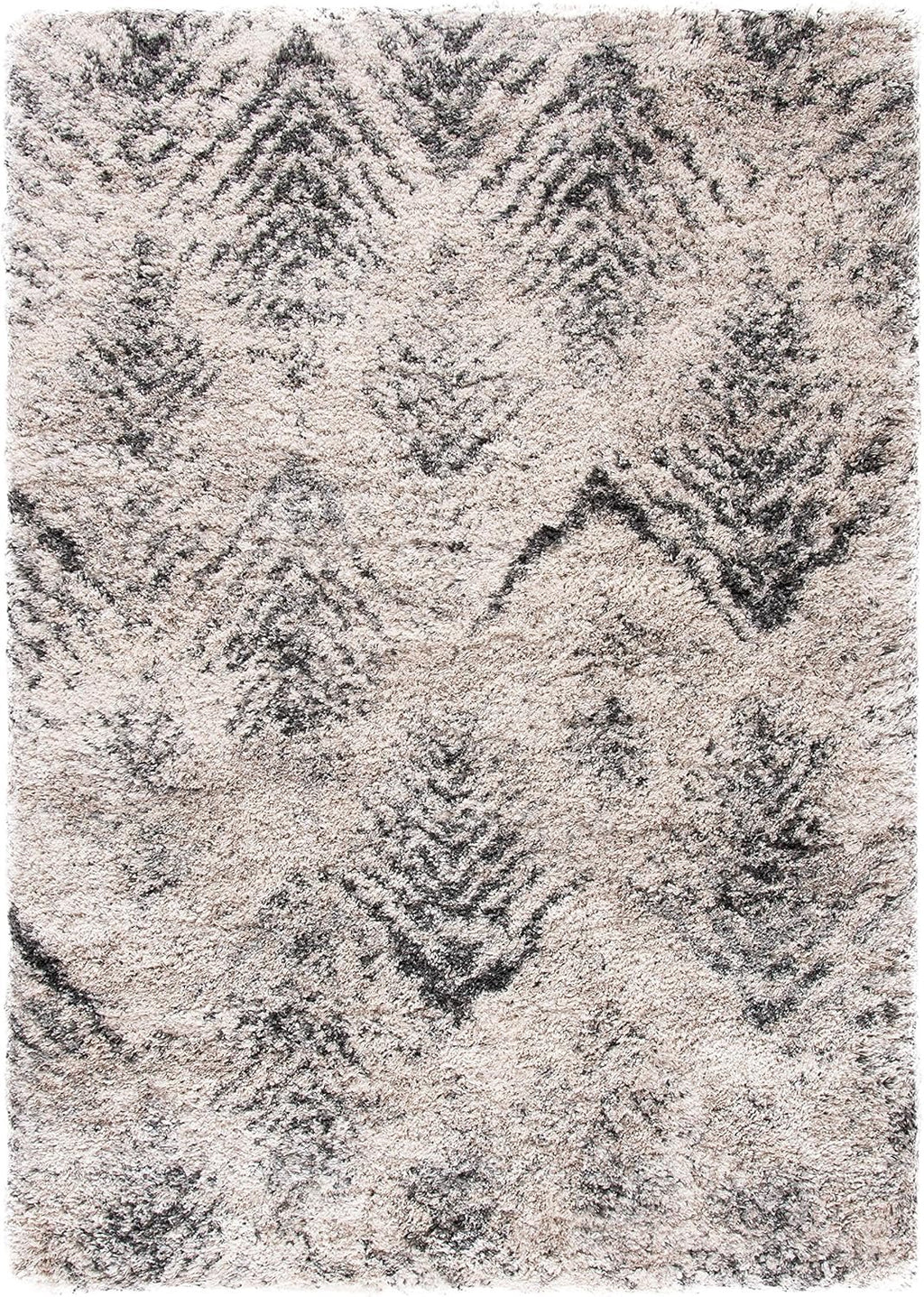 SAFAVIEH Iceland Shag Area Rug | Cream & Grey 5'3" x 7'6" Plush Modern Shag Rug