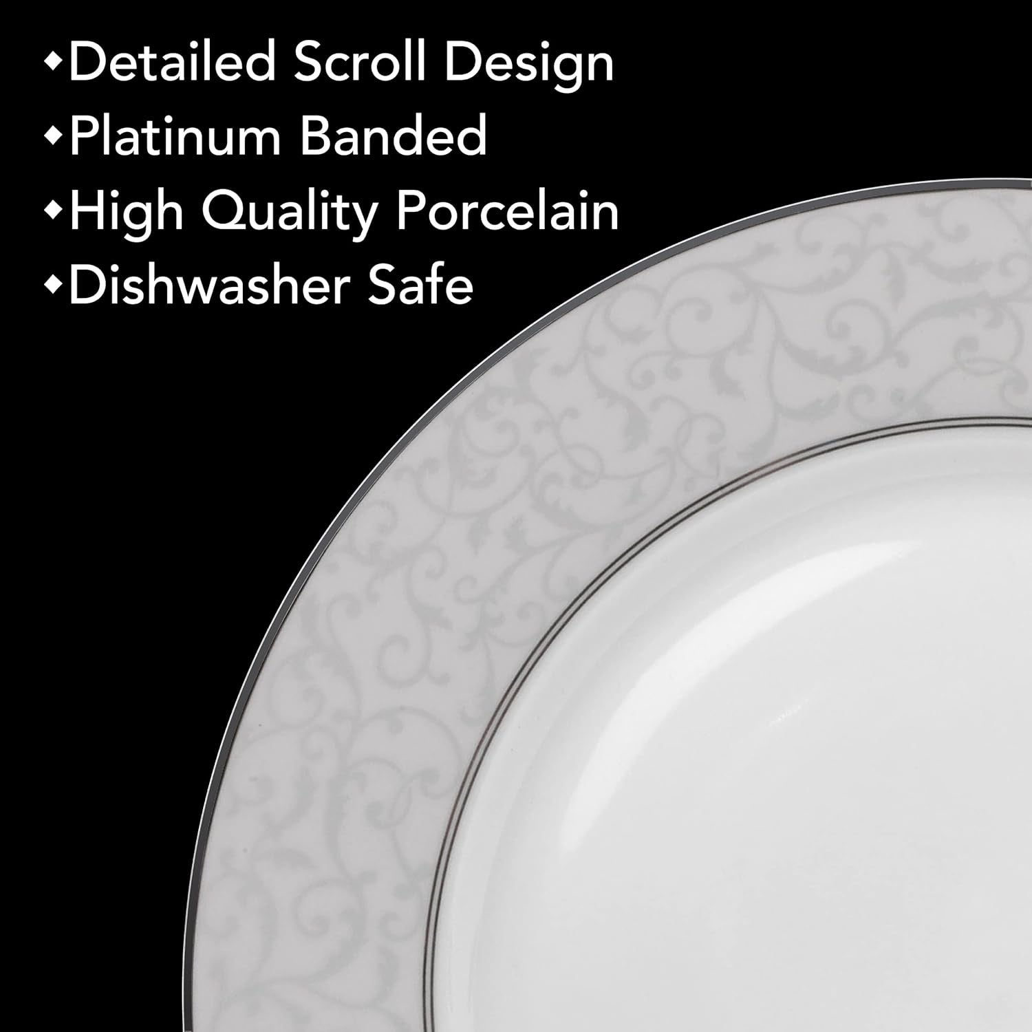 Mikasa Parchment 40-Piece Dinnerware Set | Service for 8 Contemporary Porcelain Plates, Bowls & Mugs