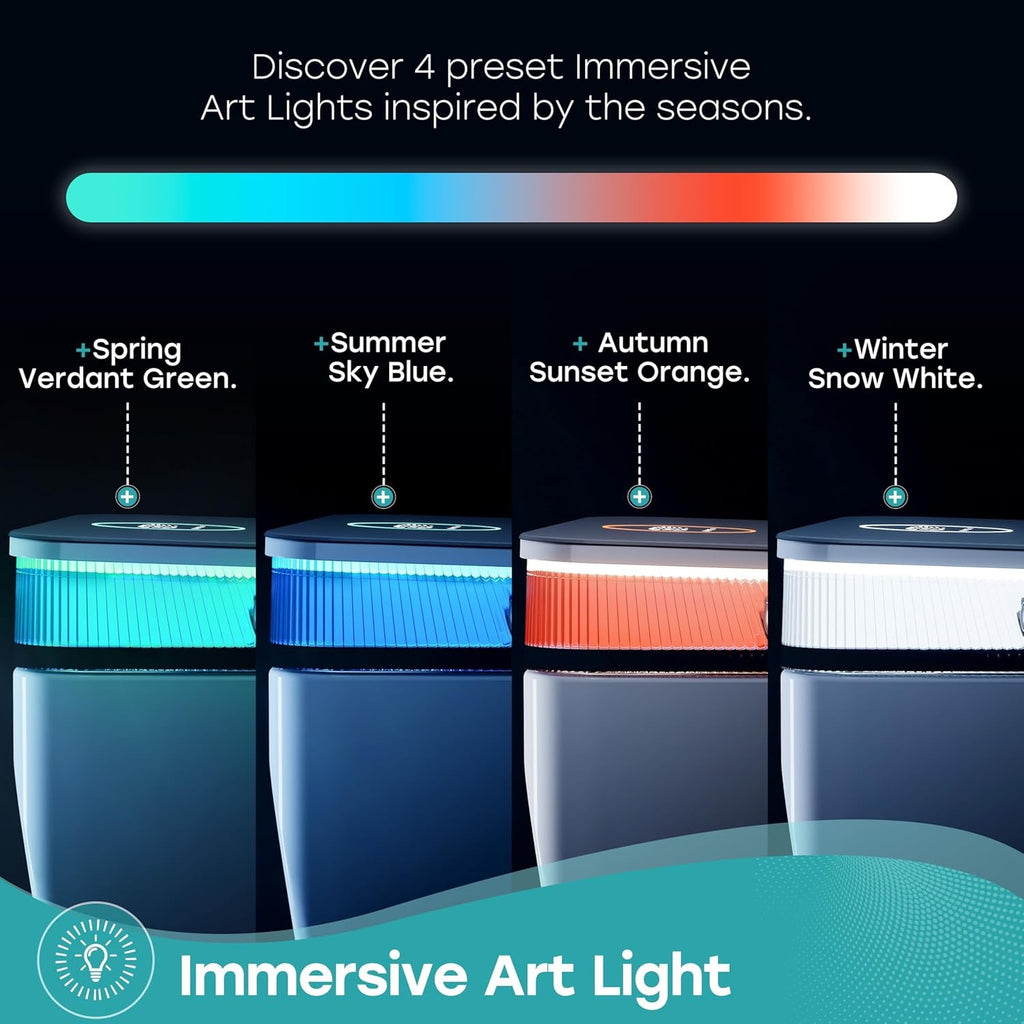 HOROW T38 Artistic Smart Toilet – Heated Bidet Toilet with Auto Lid, Warm Water & Dryer