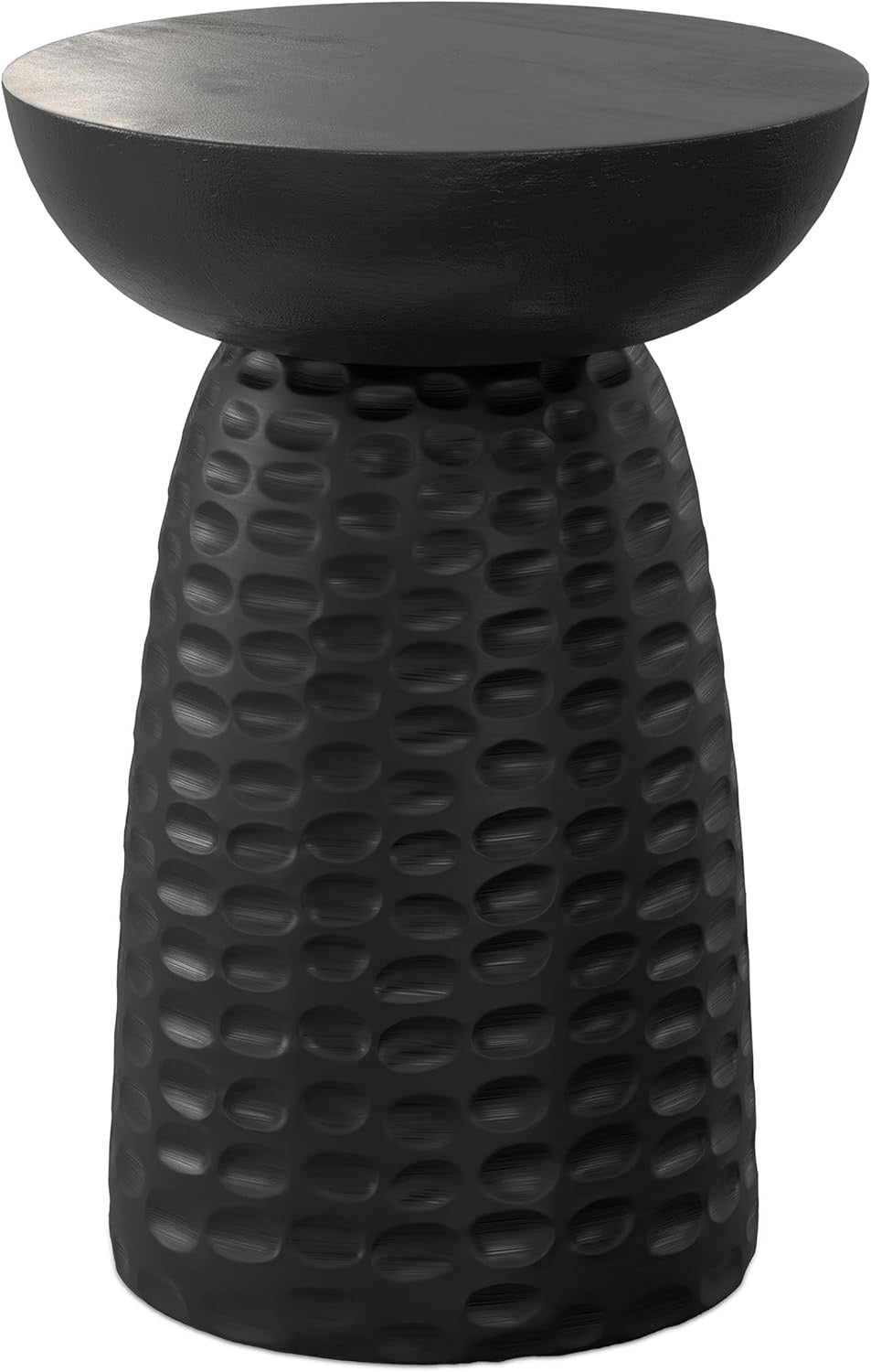 SIMPLIHOME Boyd 13” Solid Mango Wood End Table | Handcrafted Round Black Accent Table (Assembled)