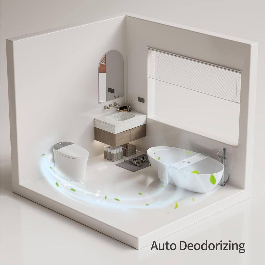 CANEST Smart Toilet with Built-In Bidet | ADA Comfort Height Dual-Flush 1.1/1.6 GPF with Heated Seat & Remote