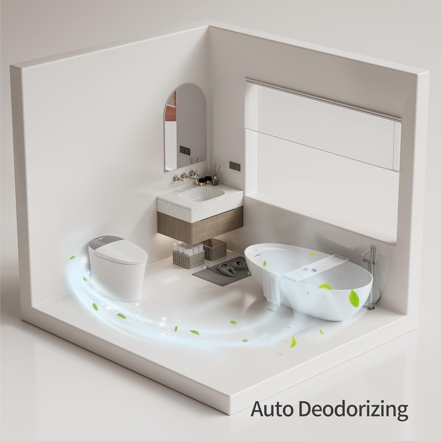 CANEST Smart Toilet with Built-In Bidet | ADA Comfort Height Dual-Flush 1.1/1.6 GPF with Heated Seat & Remote