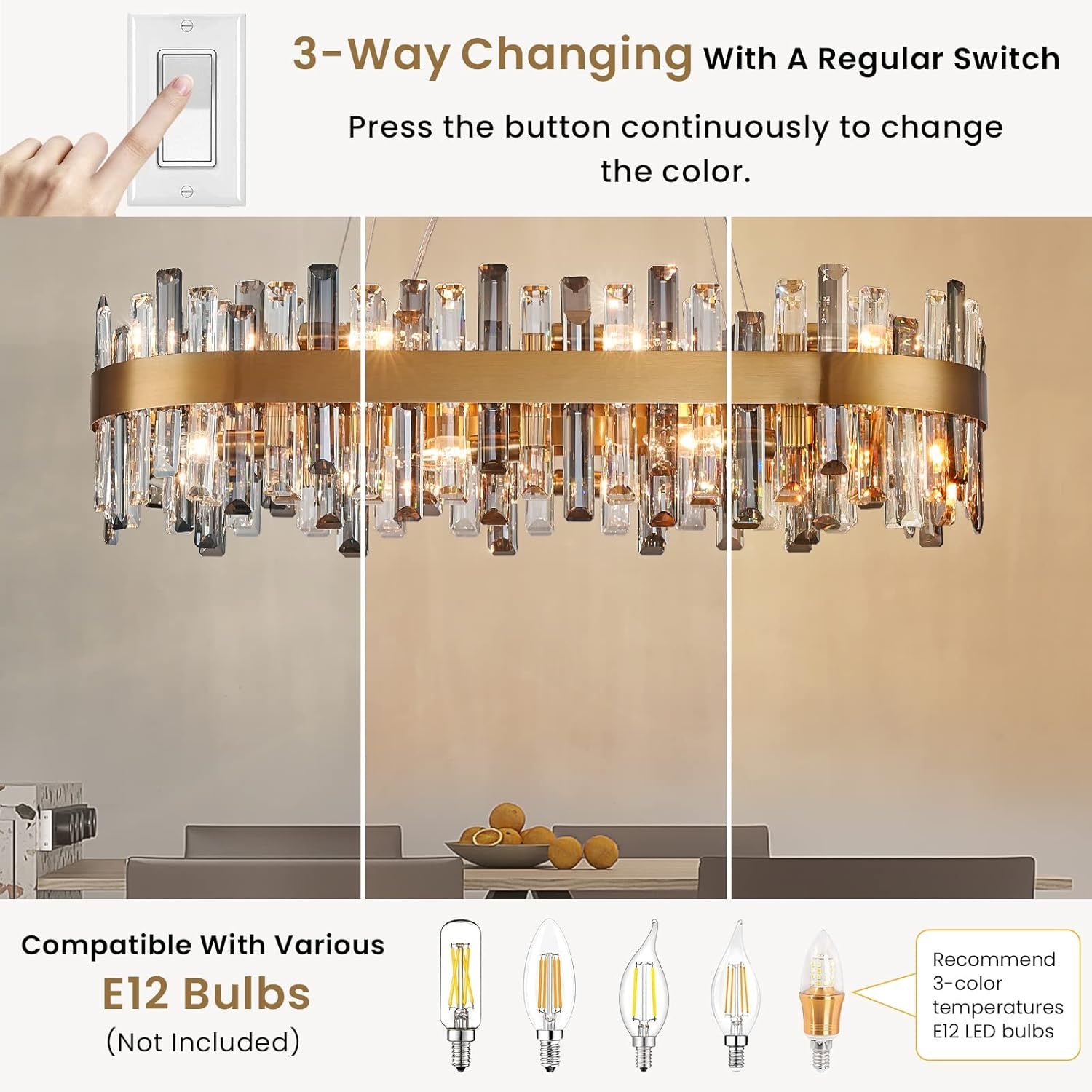Siljoy 16-Light Modern Crystal Chandelier | Luxury Brushed Gold Raindrop Pendant Light (35.4″)