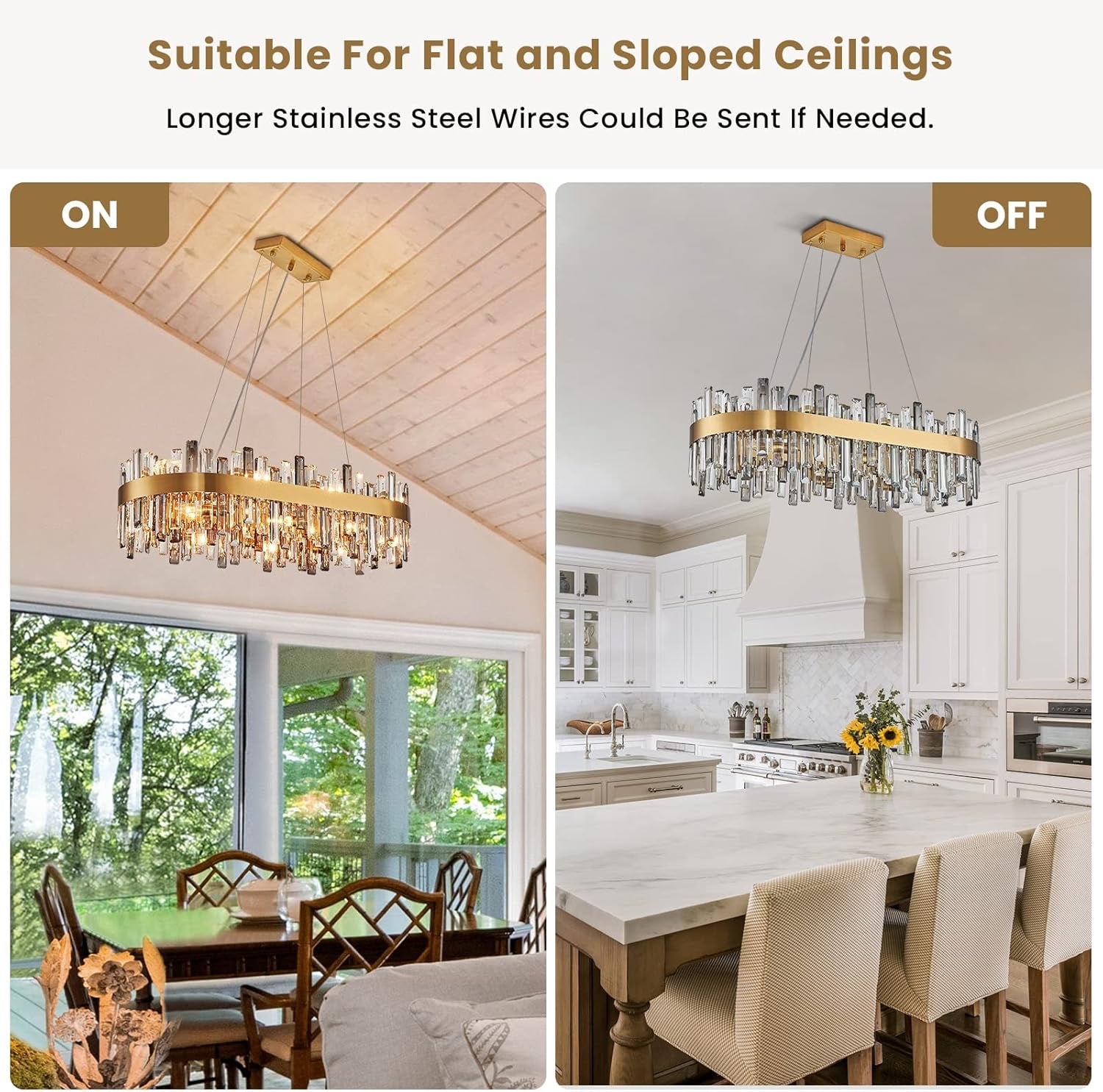 Siljoy 16-Light Modern Crystal Chandelier | Luxury Brushed Gold Raindrop Pendant Light (35.4″)
