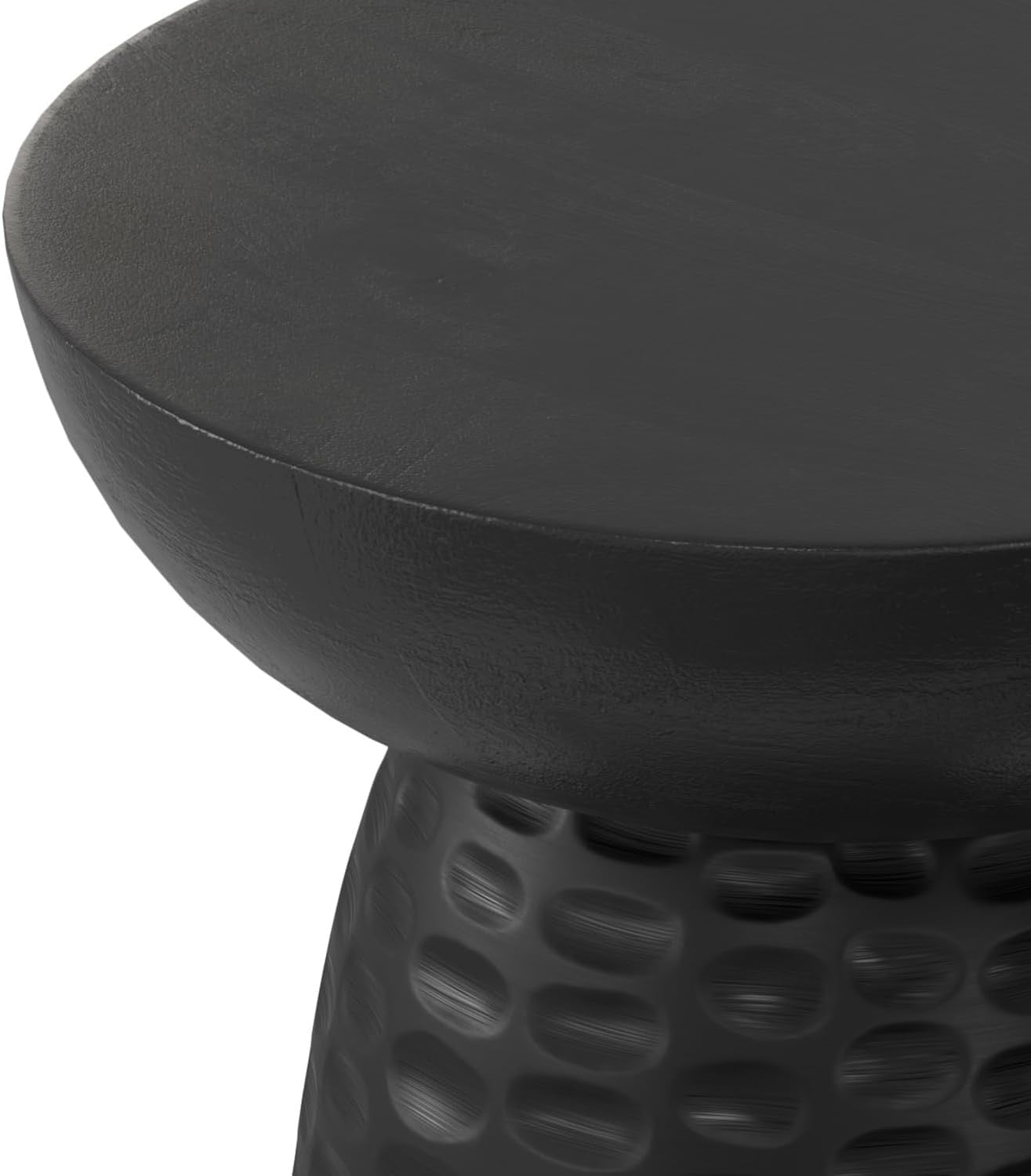 SIMPLIHOME Boyd 13” Solid Mango Wood End Table | Handcrafted Round Black Accent Table (Assembled)