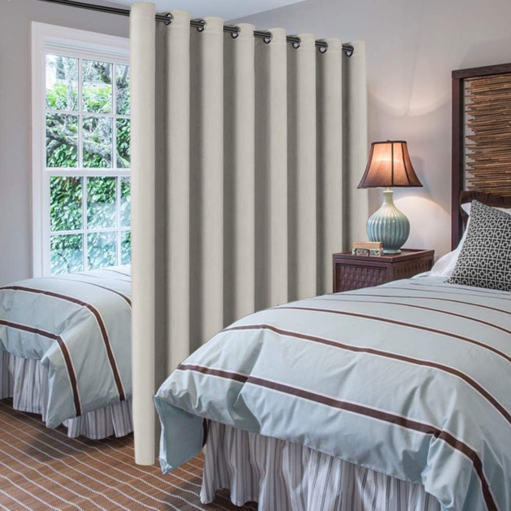 H.VERSAILTEX Extra-Wide Blackout Patio Curtains – Thermal Insulated Sliding Door Drapes, Ivory Cream