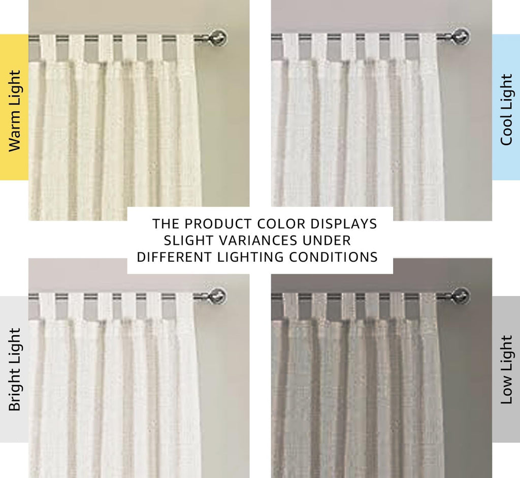 H.VERSAILTEX 108-Inch Linen Curtains – Ultra Luxurious Semi-Sheer Light Filtering Drapery Panels