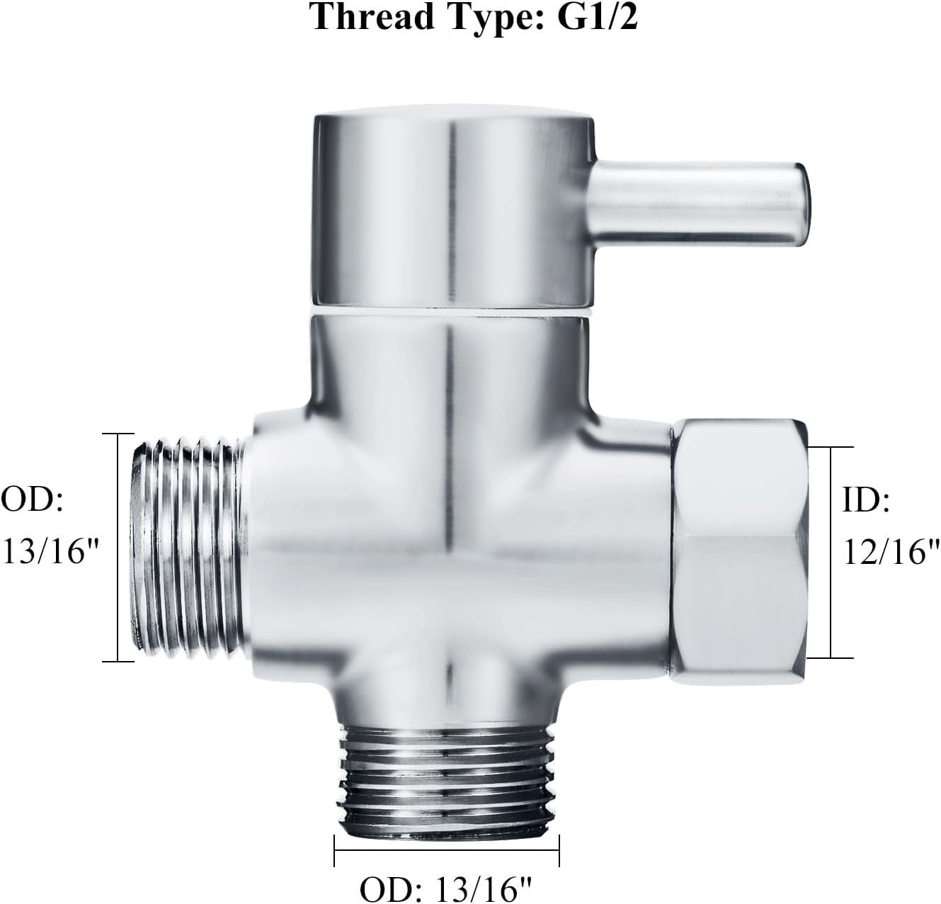 Solid Brass 3-Way Shower Diverter Valve G1/2 | Chrome Plated Bathroom Shower Flow Splitter