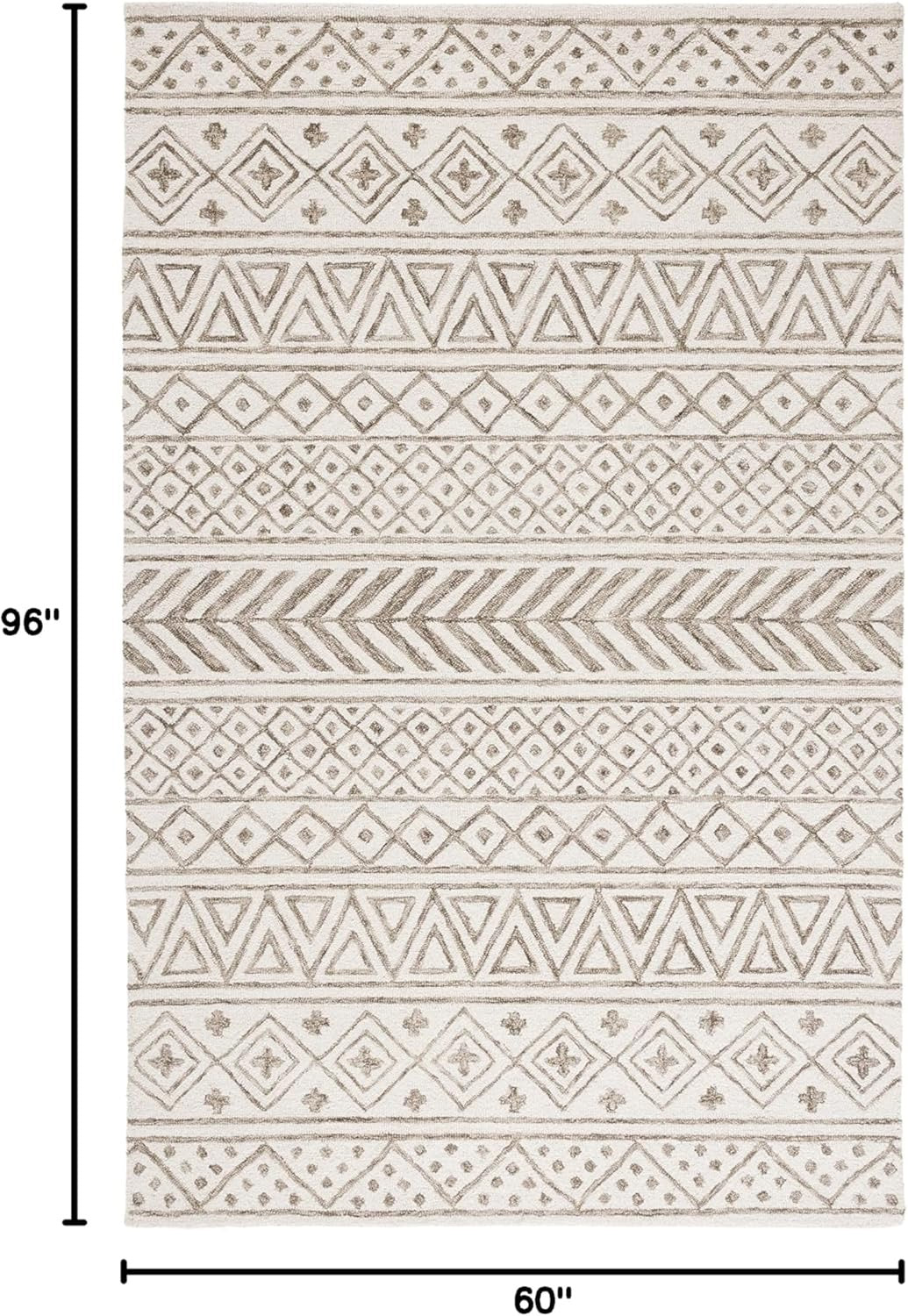 SAFAVIEH Metro MET353W Handmade Wool Area Rug | Ivory & Sage 5' x 8'