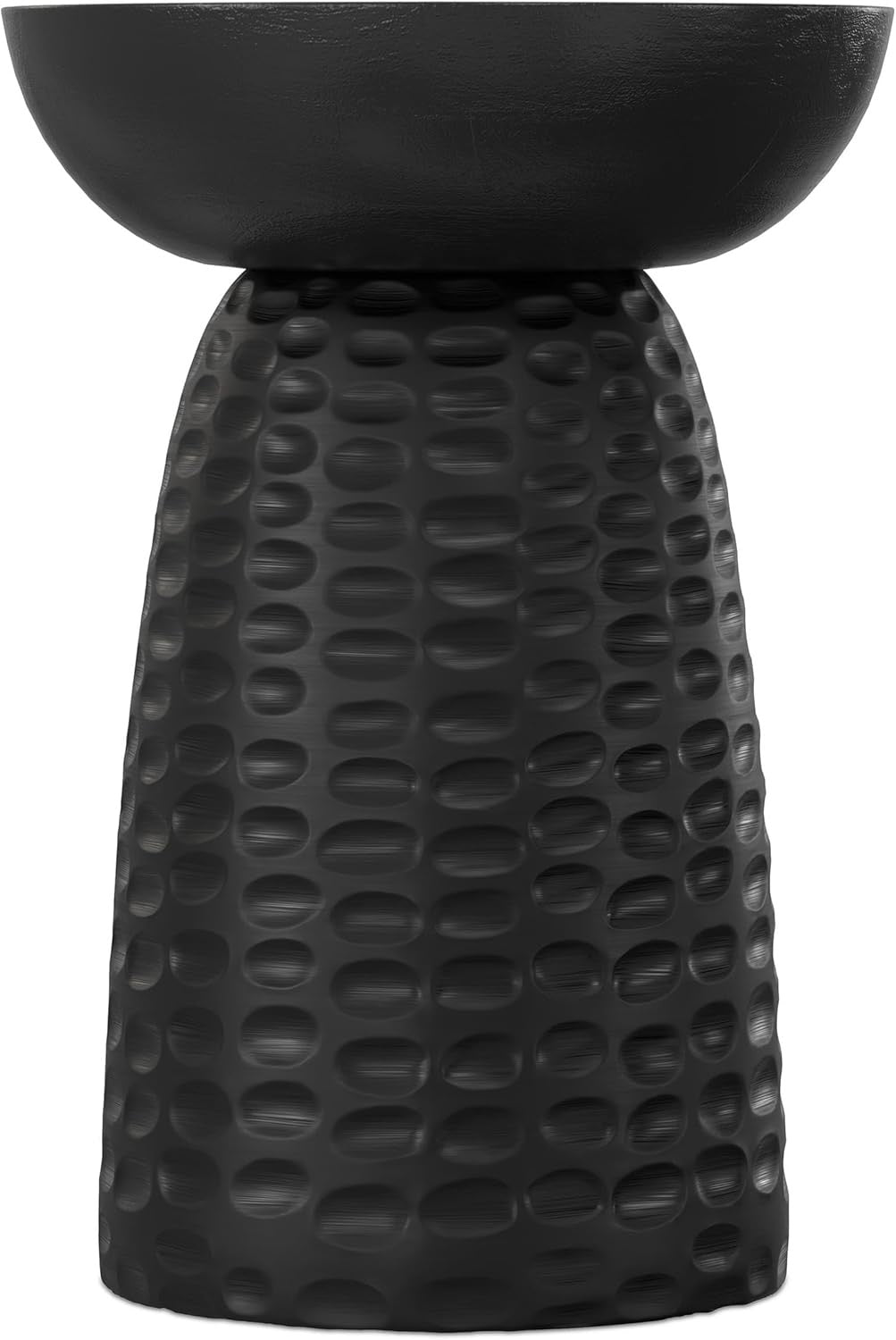 SIMPLIHOME Boyd 13” Solid Mango Wood End Table | Handcrafted Round Black Accent Table (Assembled)