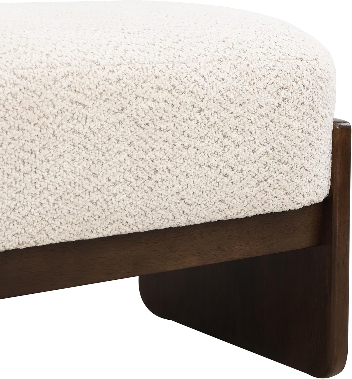 Christopher Knight Home Arden Minimalist Loop Yarn Ottoman Bench | Rubberwood Frame Entryway & Bedroom Bench