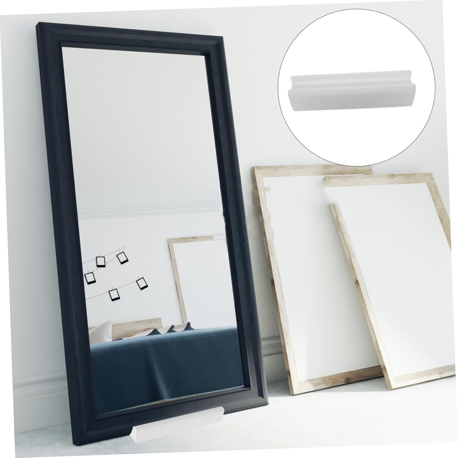 Zerodeko Wooden Floor Mirror Stand | Full-Length Mirror Support Frame with Anti-Slip Base