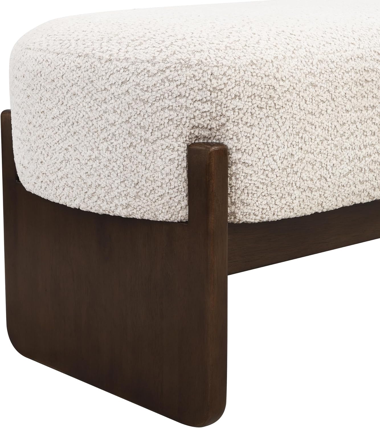 Christopher Knight Home Arden Minimalist Loop Yarn Ottoman Bench | Rubberwood Frame Entryway & Bedroom Bench