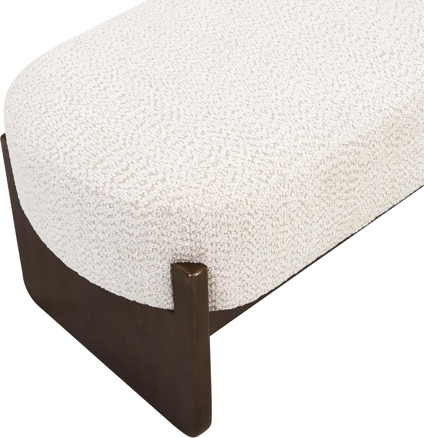 Christopher Knight Home Arden Minimalist Loop Yarn Ottoman Bench | Rubberwood Frame Entryway & Bedroom Bench