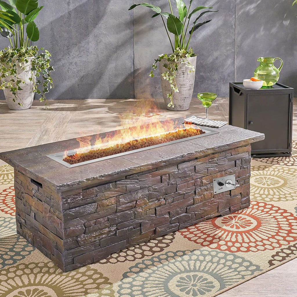 Stanbroil Linear Natural Gas Fire Pit Burner Kit – 48-Inch Stainless Steel DIY Fireplace Insert