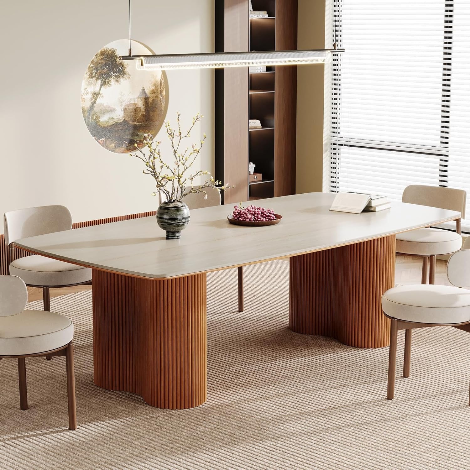 Tribesigns 78.7" Sintered Stone Dining Table | Luxury Mid-Century Dining Table for 8–10