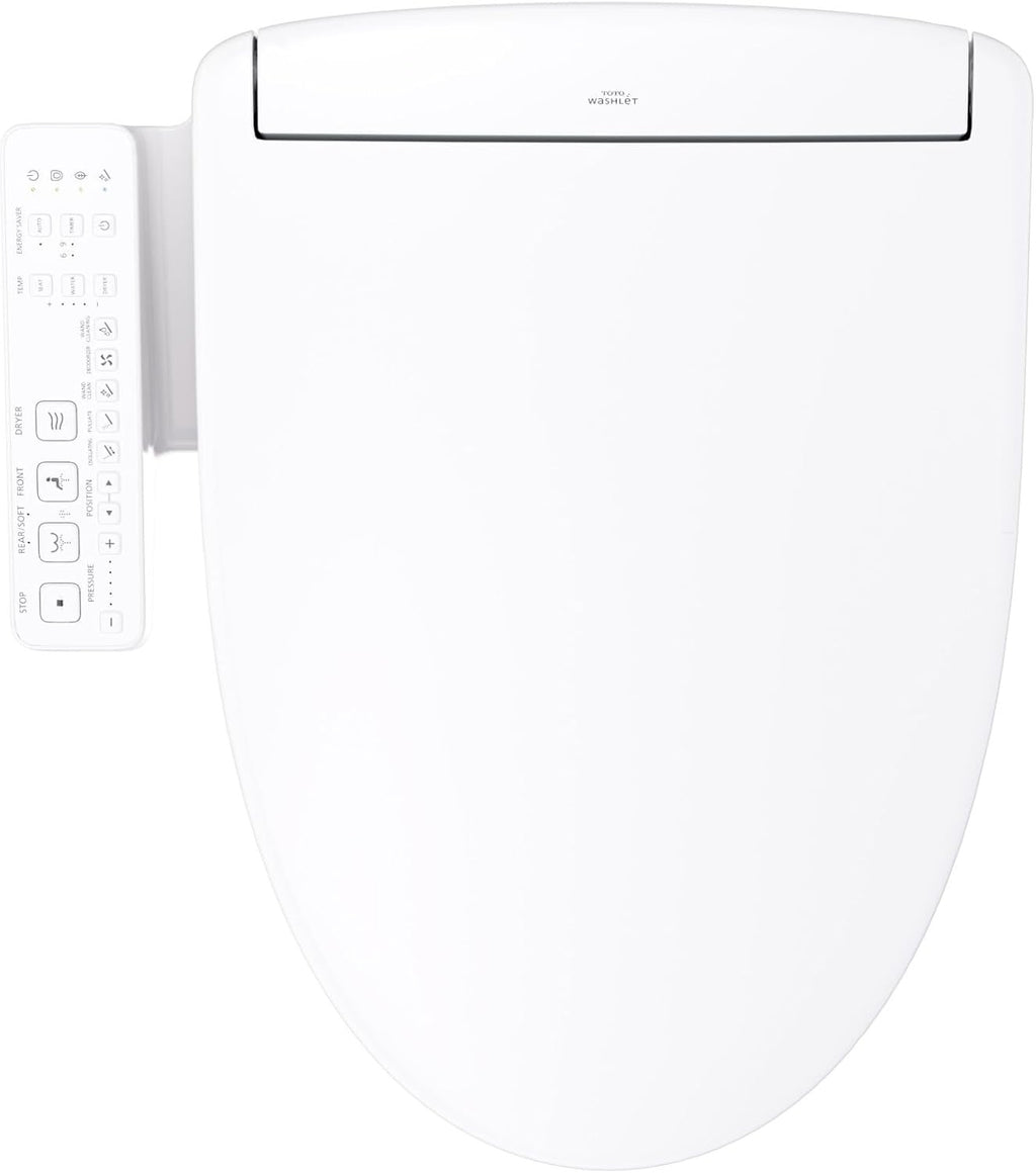 TOTO® WASHLET® S2 Electronic Bidet Toilet Seat SW3346#01 | Instantaneous Heating, PREMIST & EWATER+ (Elongated, Cotton White)